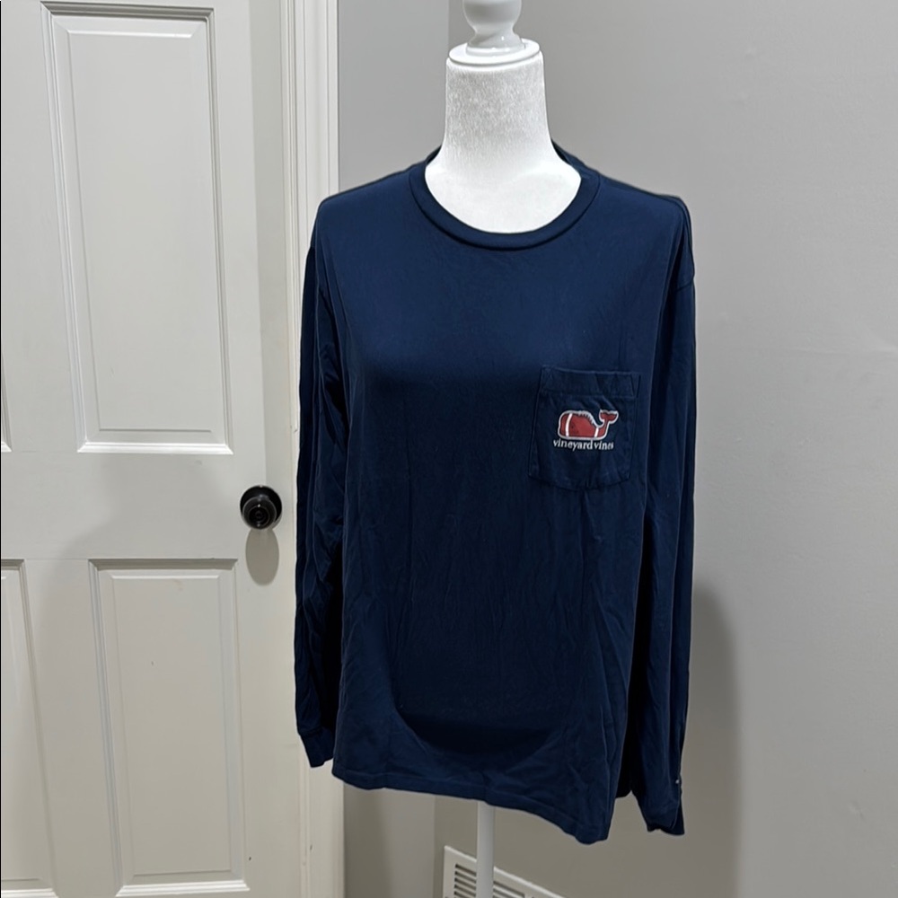Vineyard Vines Men's Navy Blue Long Sleeve Shirt